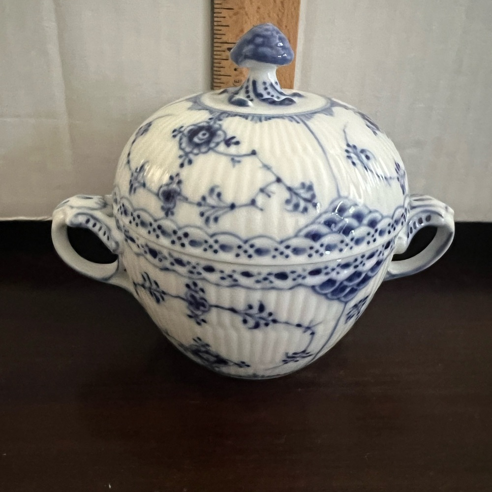 Royal Copenhagen Fluted Half Lace Sugar Bowl with Lid